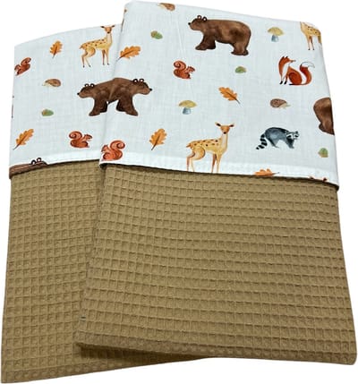 baby deken kinderwagen deken wieg deken cognac forest animal 60 x 90 cm