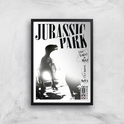 Jurassic Park Life Finds A Way Giclee Art Print - A3 - Black Frame
