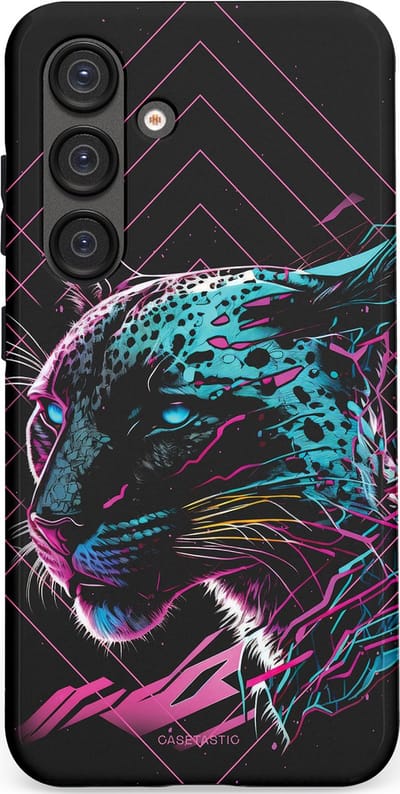 Casetastic hoesje geschikt voor Samsung Galaxy S25 - Dubbellaagse bescherming - Neon Jager - Fashion Case - Zwart Petrol