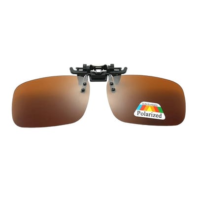 Fako Fashion - Clip On Voorzet/Overzet/Opzet Zonnebril - Clip-On Polarized - Polariserend - Medium - 130x37mm - Bruin