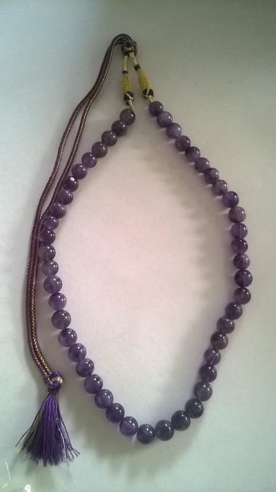 Gemstones-natural natuurstenen ketting amethist 44 cm + 40 cm verlengbaar.