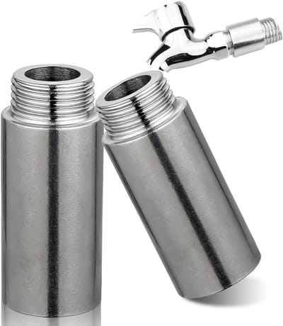 Tapuitbreiding 2 Pack 3/4 Inch x 50 mm RVS Verlengstuk voor Verwarming en Installatie, Geschikt voor DN20 Draadverbinding
