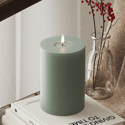 Deluxe Homeart - Led Kaars SalieGroen 10 x 15 cm