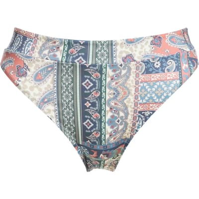 Quiksilver Classic Hi Waist Band Aop Bikinibroekje Blauw M Vrouw