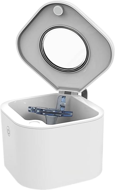 Retainer Reiniger - Mondbescherming Houder - Hygiënisch Houden - 360 Graden UV - Compact Formaat - Wit
