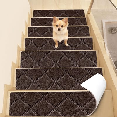 Dailygoods- Traptredematten 15 stuks - Zelfklevend - Antislip - Duurzaam - Polyester - 55 x 19 cm - Trapmat