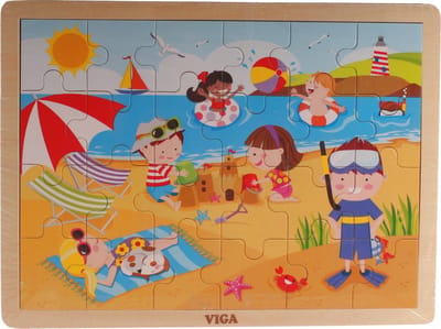 Viga Toys Legpuzzel Four Seasons Zomer 24 Stukjes