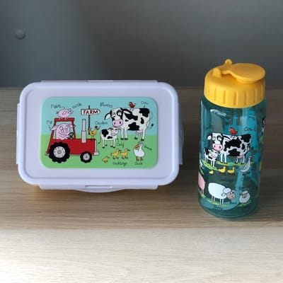 Boerderij dieren Farm lunchboxje met drinkfles / drinkbeker - Tyrrell Katz