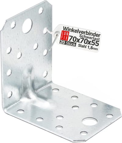 Hoekverbindingen - Houtverbinder - Houtconstructie Verstevigen - Geïntegreerde Versteviging - 70x70x55mm - Zilverkleurig