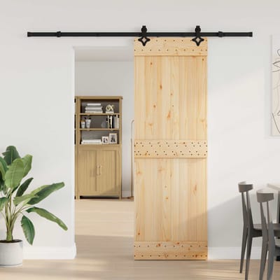 vidaXL - Schuifdeur - NARVIK - Naturel - en - Zwart - 70 - x - 210 - cm - (213,5 - cm)