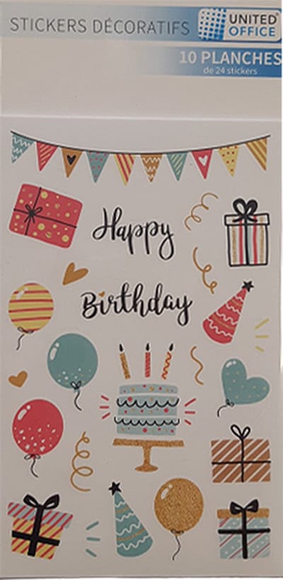 Decoratieve stickers verjaardag happy birthday 240 stuks sticker