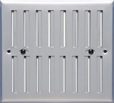 Verstelbaar rechthoekig ventilatierooster - geanodiseerd aluminium - 190x168 mm