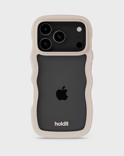 Holdit Wavy Case geschikt voor Apple iPhone 17 Pro Max - Transparent / Light Beige