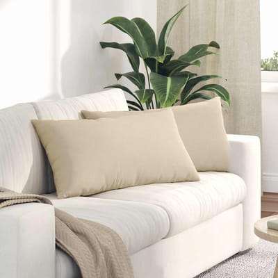 vidaXL - Zitkussens - 2 - st - Stof - Crème - 80 - x - 40 - cm
