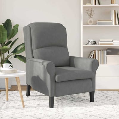 vidaXL - Fauteuil - Donkergrijs - 76 - x - 94 - x - 102 - cm - Microvezel