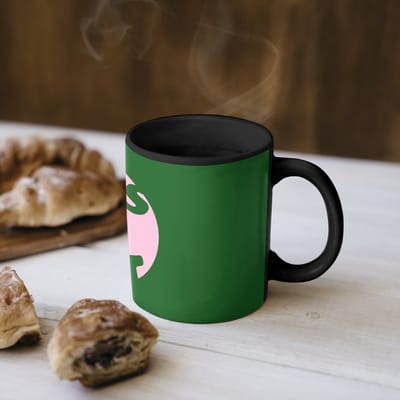 Magische Mok - Foto op Warmte Mokken - Koffiemok - Cirkel - Roze - Tekst - Art - Magic Mok - Beker - 350 ML - Theemok - Mok met Tekst