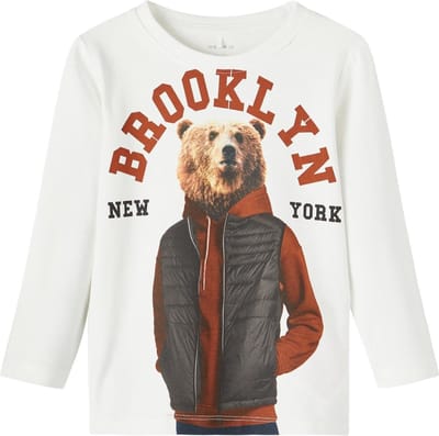 Name it Kinderkleding Jongens Longsleeve Tshirt Odd White Alyssum - 98