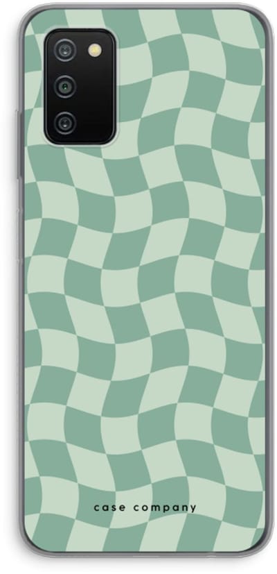 Case Company® - Hoesje geschikt voor Samsung Galaxy A03S hoesje - Grid Groen - Soft Cover Telefoonhoesje - Bescherming aan alle Kanten en Schermrand