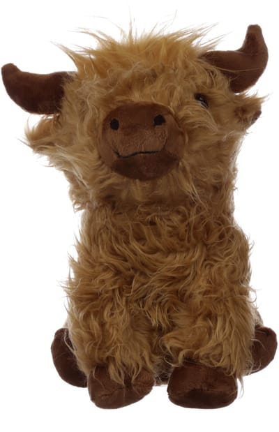 Puckator Deurstopper Highland Koe - 1.2 kg - bruin - knuffeldier - H24 cm - deurstop - binnenderu en buitendeur