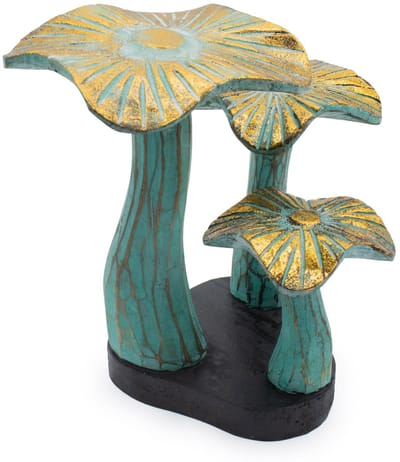 Small Golden Mushroom Art - 20cm - Greenwash