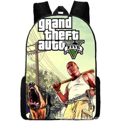 Grand Theft Auto Grand Theft Auto Perifere Animatie Rugzak Schooltassen voor Mannen en Vrouwen standard