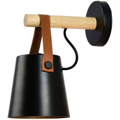 Applique murale en bois, style moderne et simple, lampe de chevet, décoration d'intérieur, pour couloir, noir