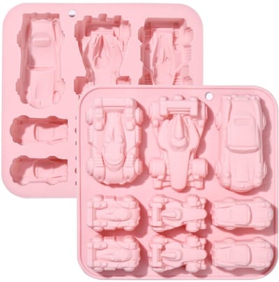Dailygoods- Siliconen Mal 2Pcs - 9 Holte Auto Vorm - Herbruikbare Mallen - Fondant/Cake Mould - Creatieve Handwerk - Ideaal Cadeau - Bakvorm