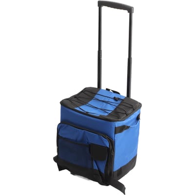 Glacière à roulettes 35 L en tissu Oxford et aluminium - Sac de refroidissement portable étanche et anti-fuite black
