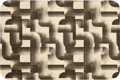 Badmat 90x60 cm - Antislip - Abstract - Retro - Zwart - Badmatten voor badkamer - Badkamermat - Douchemat - Badkamer mat