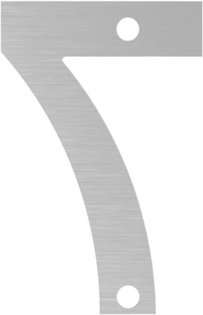 Huisnummer Metaal - Adres Teken - Huis Identificatie - Dubbele Schroefgaten - 9 cm - Geborsteld