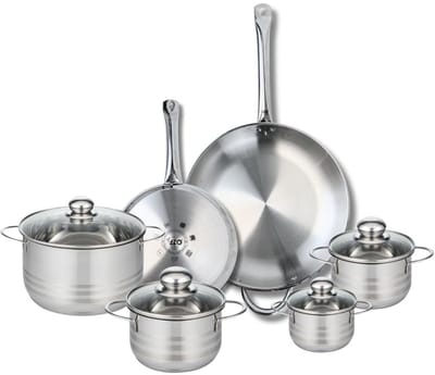 Set van 2 Bakpannen 24 en 32 cm en 4 Kookpotten 12, 14, 16 en 20 cm Elo Profi Brillant