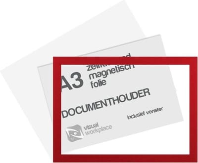 Zelfklevend magneet folie A3 (incl. magneetvenster) - Rood