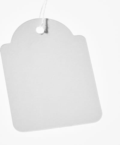 1.000 stuks - Witte Kartonnen Labels met koordje / Hangetiketten - 45x65mm