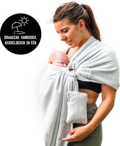 ByKay Beach Carrier - baby draagzak heup - tot 18 kg - handdoek - deken - babydrager - grjis
