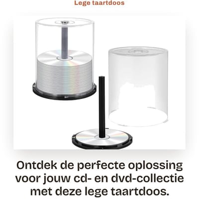 Dailygoods- Taartdoos Transparant Kunststof - CD-houder - Opbergdoos - Capaciteit 100 CD's - CD-organizer - Eenvoudig Ontwerp