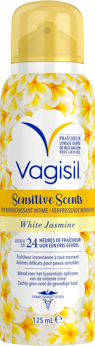 Vagisil Sensitive Scents Intieme Deodorant Spray – White Jasmine – Langdurige Frisheid voor de Gevoelige Intieme Huid – 125 ml