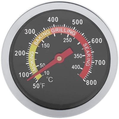 Dailygoods - Roestvrijstalen BBQ-thermometer - Temperatuurmeter voor barbecue - Met warmte-indicator - Nauwkeurig en duurzaam - Geschikt voor grillen...