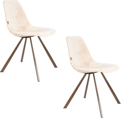 Dutchbone Franky Eetkamerstoelen Beige - Set van 2