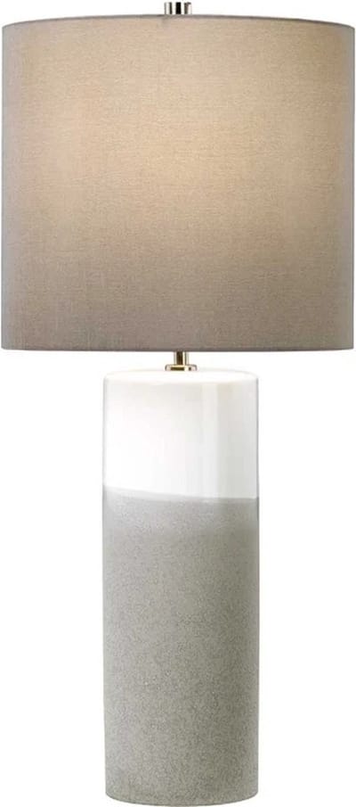 Elstead Lighting LED Tafellamp Fulwell | 1X E27 Max 60W | White Gloss and Matt Grey, Dark Grey Shade.