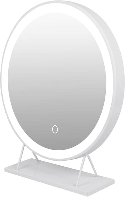 Dimbare Hollywood Make-up Spiegel met LED Verlichting - 40x40 cm Ronde Verlichte Touch Spiegel