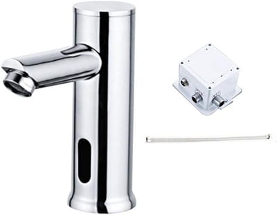 Sensor Kraan - Automatische Wastafelkraan - Contactloos Wassen - Energie Besparend - 17.5 cm Hoog - Zilver