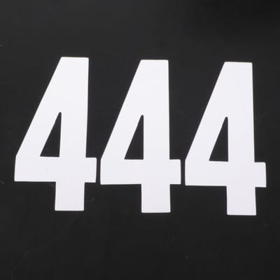 Lot de 3 stickers autocollant numéro course blanc chiffre 4 quatre 15x7.5cm pour moto scooter neuf