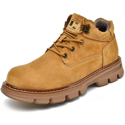 Echt Leer Heren Lage Top Britse Stijl Dikke Zool Werkschoenen Herfst en Winter Outdoor Middenhoge Mode Alles-Passend Jongens Laarzen 44