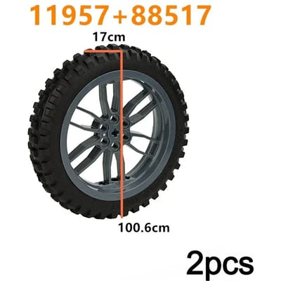 MOC Bouwsteen Technisch Component Baksteen Motorfietsband & Velg Compatibel met 88517 11957 Deel Auto Wiel 2 Stuks Speelgoed