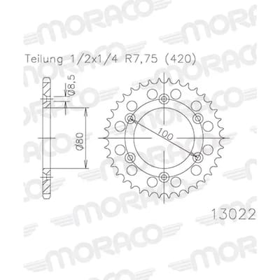 Motorfiets kroon Supersprox 50-13022-54
