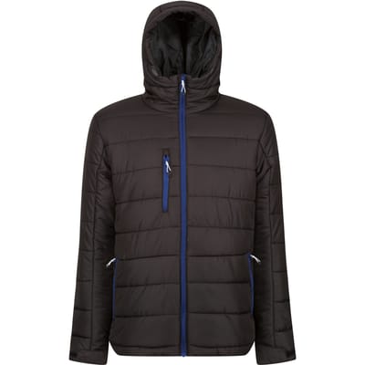 Regatta Heren Navigate Thermische Hooded Jacket (Zwart/Nieuw Royal)