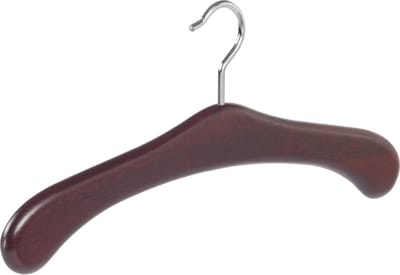 De Kledinghanger Gigant - Garderobehanger - Jassenhanger - 506-58 - 24 Stuks - Bruin - Mahonie Gebeitst - Beukenhout - Chromehaak - 45 cm - Kledinghanger - Kleerhanger (506_58_10M/24)