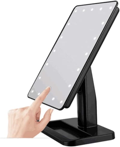 Make-up Spiegel - Verlichte Spiegel - Dagelijkse Verzorging - Ingebouwde Speaker - 22.5 cm - Zwart