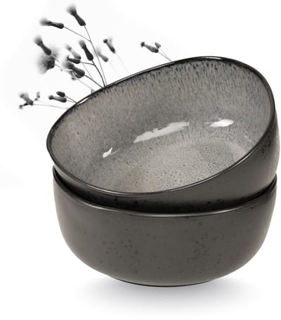 Moritz & Moritz ORGANIC Serveerschaal Set - 2-delig Saladeschalen - Keramiek - Grijs