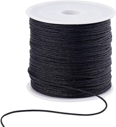 Nylon Draad 0.8mm Zwart - 45m Rol voor Sieraden Maken, Handwerk en Creatieve Projecten